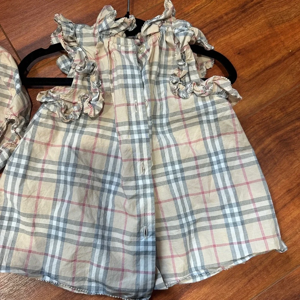Burberry Kids Plaid Dress and Bloomers - Beige, Pink, Blue